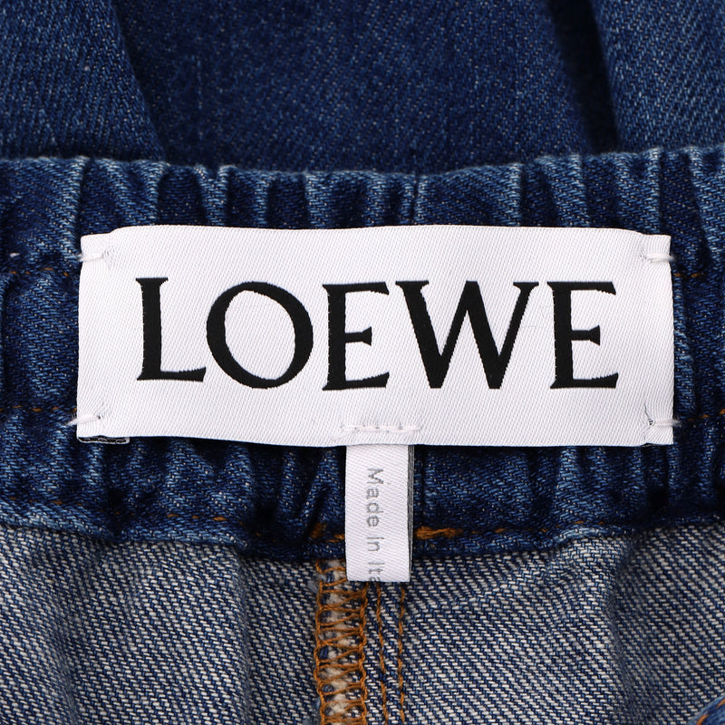 Loewe + Paula's Ibiza Wide-Leg Cropped Drawstring Jeans. Size S