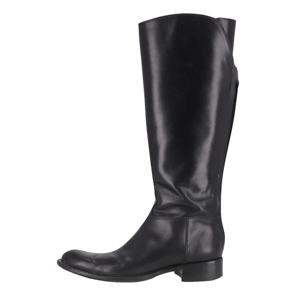 Loro Piana Welly Leather Knee-High Boots. Size 38.5
