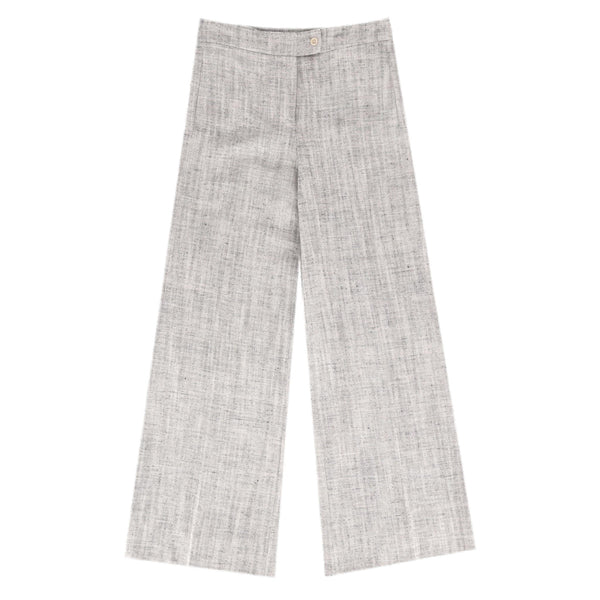 Loro Piana Silk & Linen Blend Wide-Leg Trousers. Size 44IT