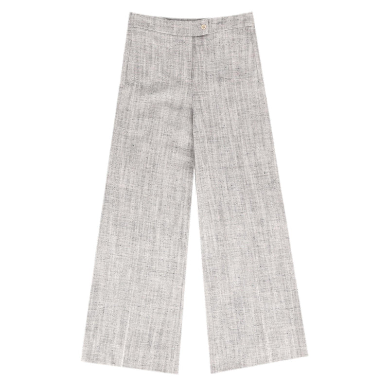 Loro Piana Silk & Linen Blend Wide-Leg Trousers. Size 44IT