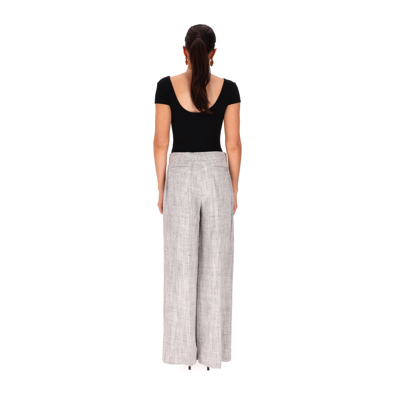 Loro Piana Silk & Linen Blend Wide-Leg Trousers. Size 44IT