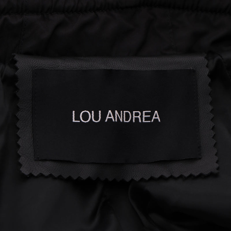 Lou Andrea Leather Hooded Cape Parka/Jacket. Size 34FR