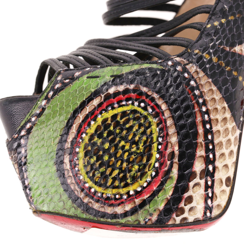 Christian Louboutin Ltd Edition Python Skin & Pony Hair Zoulou Heels. Size 37