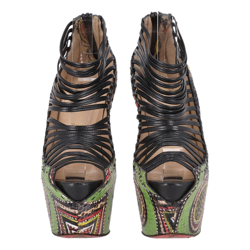 Christian Louboutin Ltd Edition Python Skin & Pony Hair Zoulou Heels. Size 37