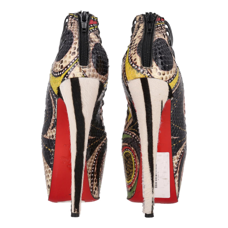 Christian Louboutin Ltd Edition Python Skin & Pony Hair Zoulou Heels. Size 37