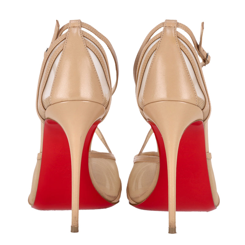 Christian Louboutin Leather & Mesh Theodorella Heels. Size 39