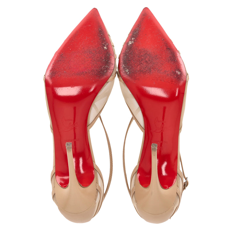 Christian Louboutin Leather & Mesh Theodorella Heels. Size 39