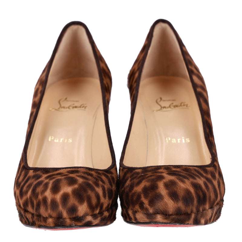 Christian Louboutin Leopard Print Pony Hair Bianca Pumps. Size 39.5