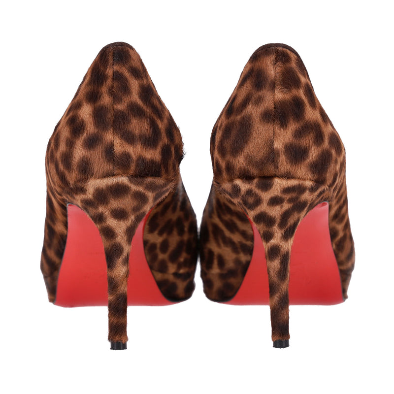 Christian Louboutin Leopard Print Pony Hair Bianca Pumps. Size 39.5