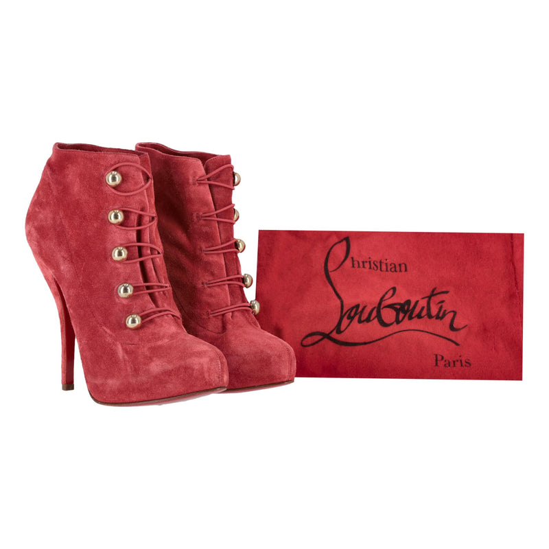 Christian Louboutin Fifre Suede Ankle Boots. Size 37