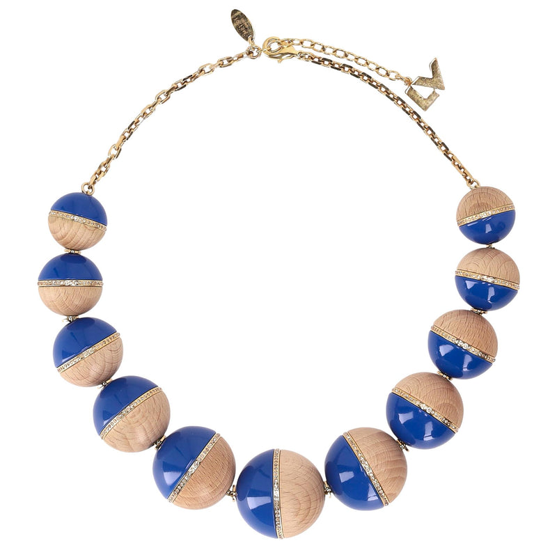 Louis Vuitton Crystal, Wood & Resin Beaded Necklace