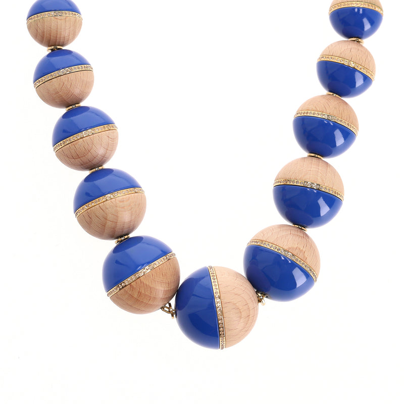 Louis Vuitton Crystal, Wood & Resin Beaded Necklace