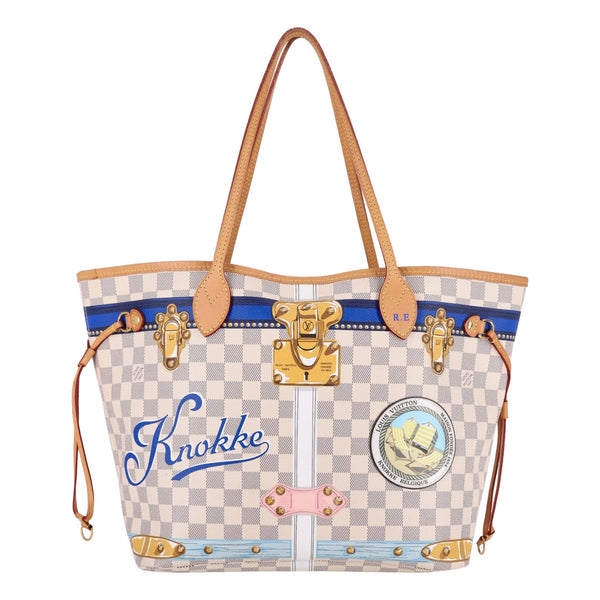 Louis Vuitton Limited Edition Damier Azur Summer Trunks Knokke Neverfull MM Bag & Pochete