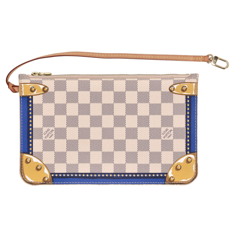 Louis Vuitton Limited Edition Damier Azur Summer Trunks Knokke Neverfull MM Bag & Pochete