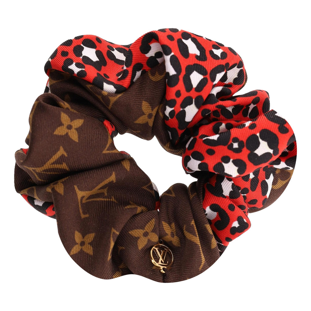 LOUIS VUITTON Be Mindful Monogram Red Leopard Print Silk Scrunchie Monogram Silk “Be Mindful Chouchou” Scrunchie main image 2