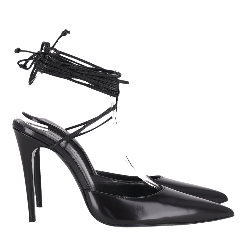 Magda Butrym Leather Ankle-Tie Stiletto Heels.Size 36
