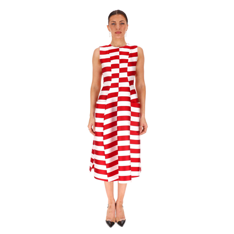 Maison Rabih Kayrouz Striped Silk Blend Tulip Dress. Size 38FR