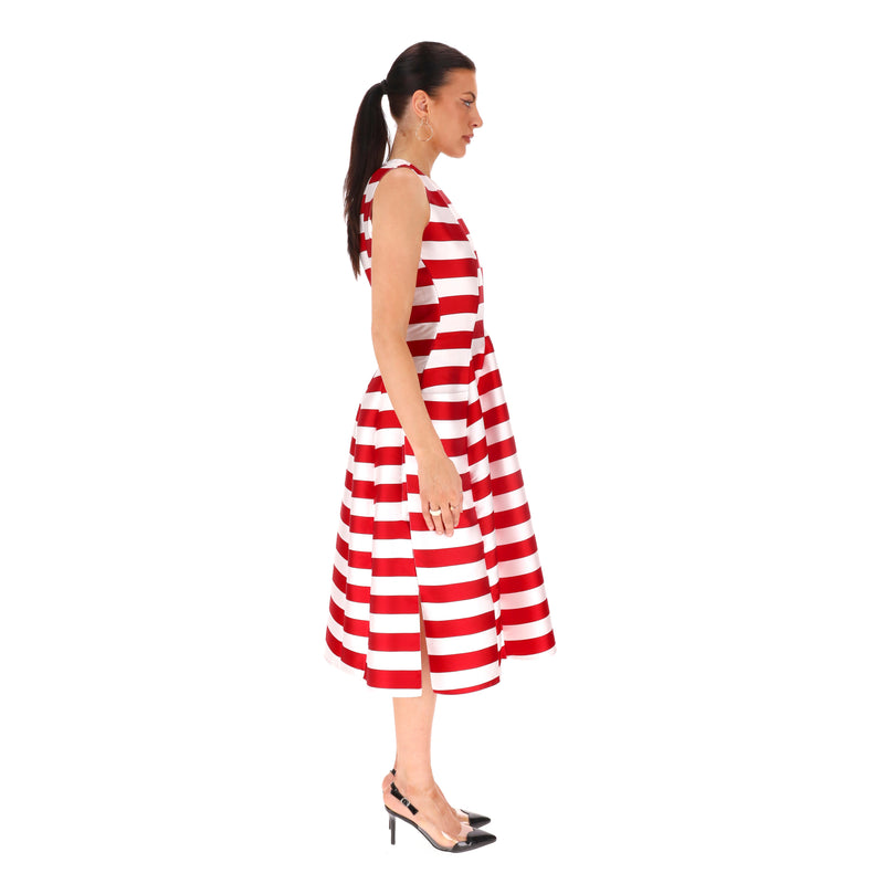 Maison Rabih Kayrouz Striped Silk Blend Tulip Dress. Size 38FR