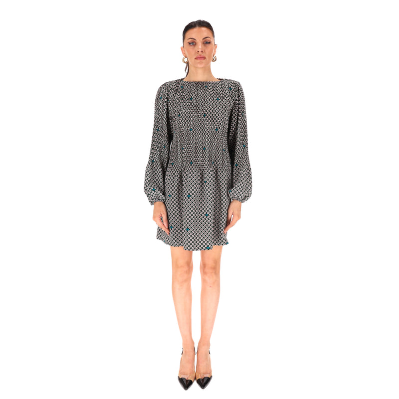 Maje Printed Pleated Dress. Size 3