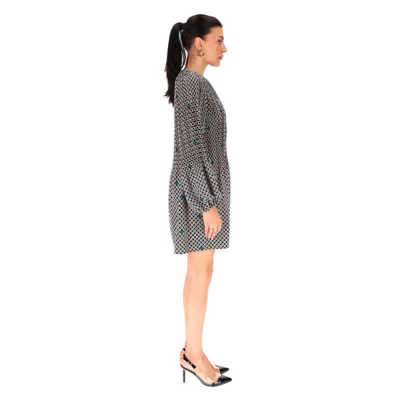 Maje Printed Pleated Dress. Size 3