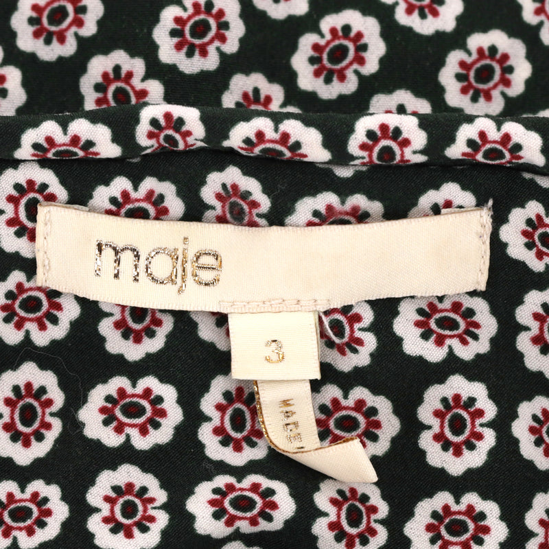 Maje Printed Pleated Dress. Size 3