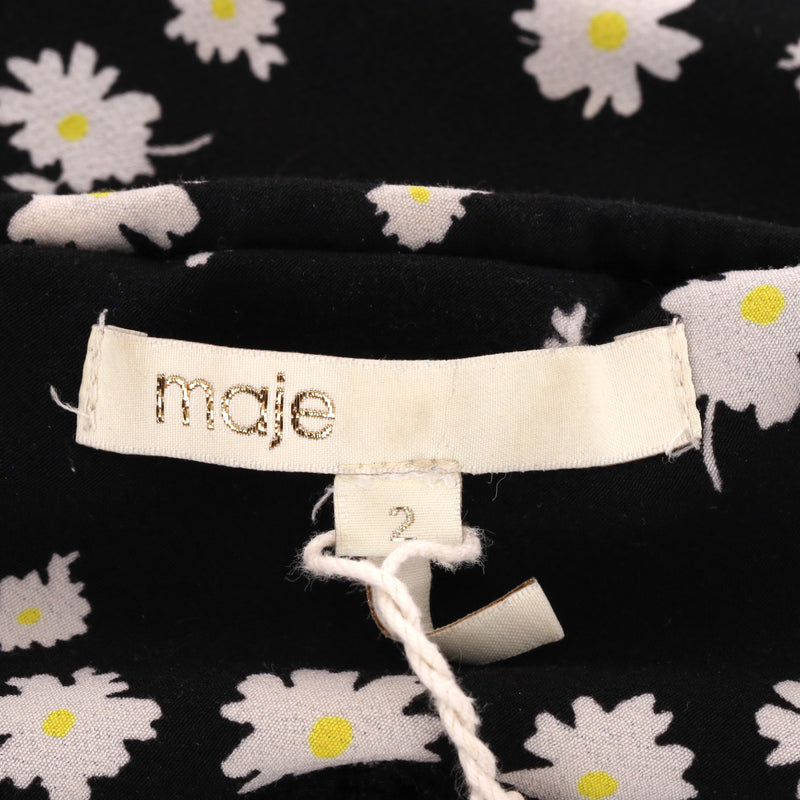 Maje Daisy Print Pleated Dress. Size 2