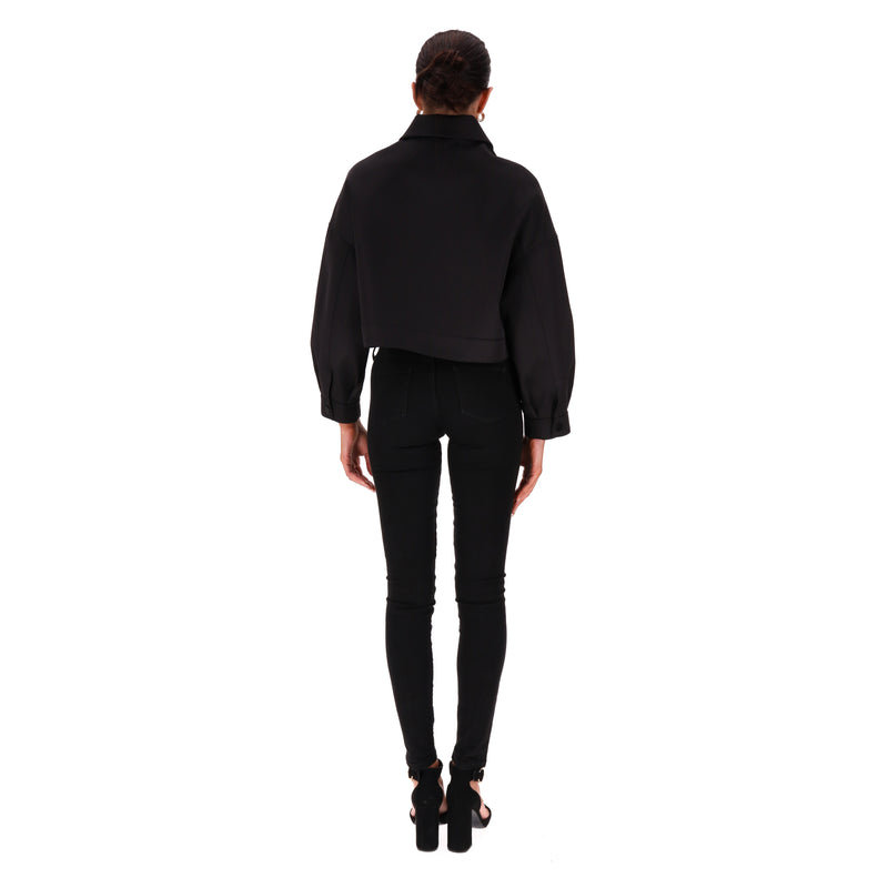Maje Cropped Satin Jacket. Size 40FR
