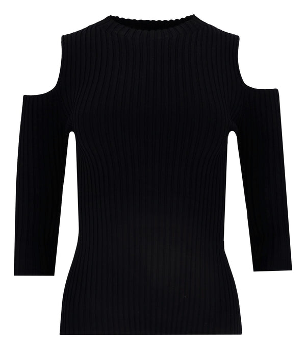 Maje Knitted Cold-Shoulder Top. Size 1