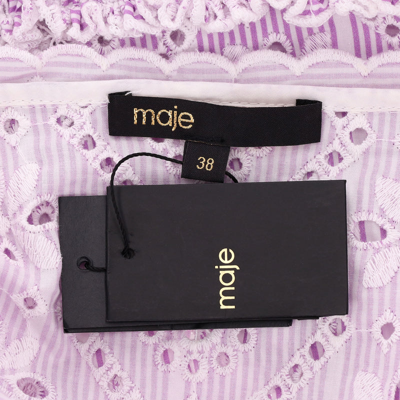 Maje Broderie Anglaise Cotton Mini Dress. Size 38FR