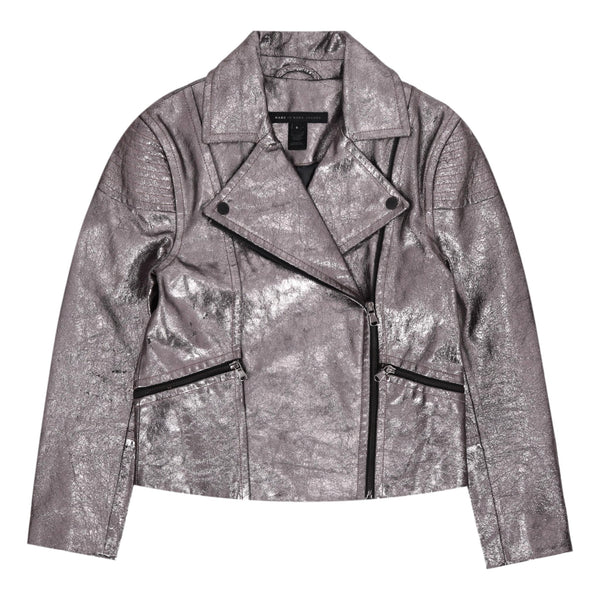 Marc By Marc Jacobs Metallic Leather Biker Jacket. Size S