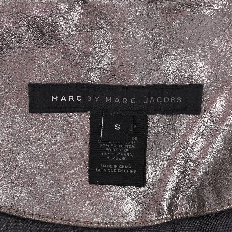 Marc By Marc Jacobs Metallic Leather Biker Jacket. Size S