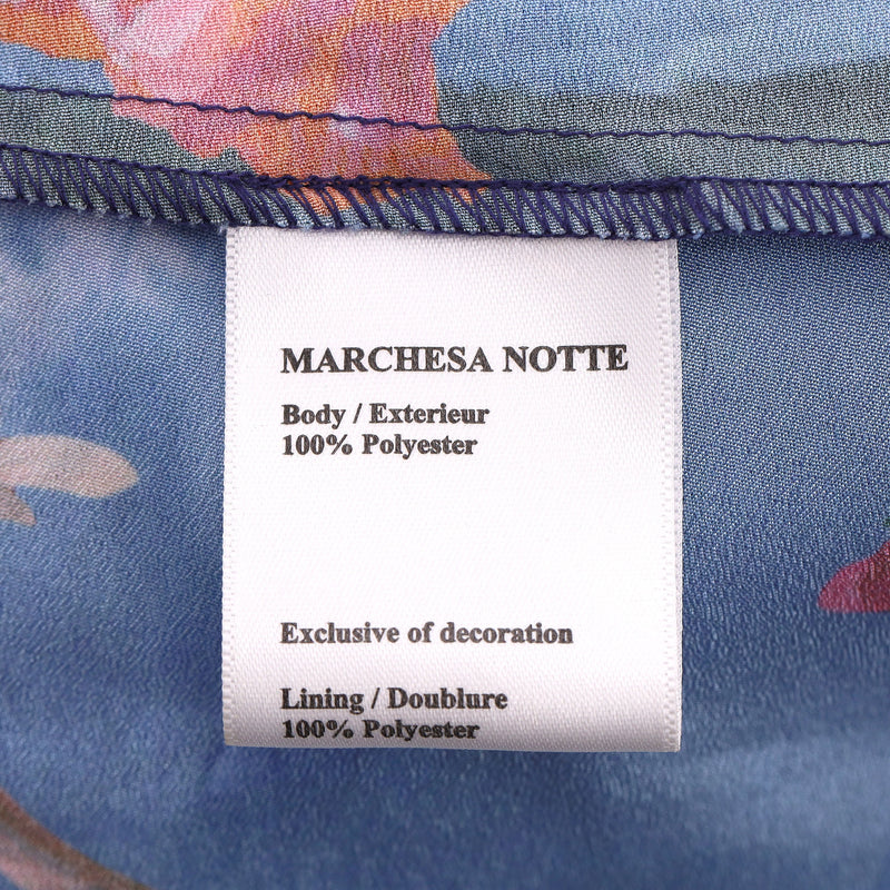 Marchesa Notte Cut-Out Detail Ombre Floral Plisse-Chiffon Gown. Size 2US