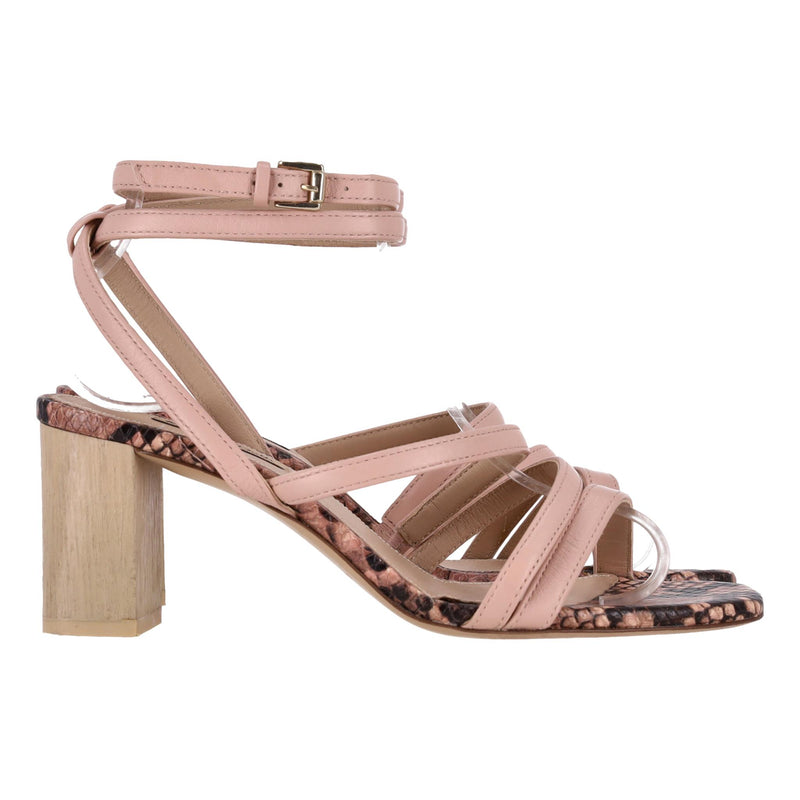 Massimo Dutti Snake Print Leather Sandals. Size 37