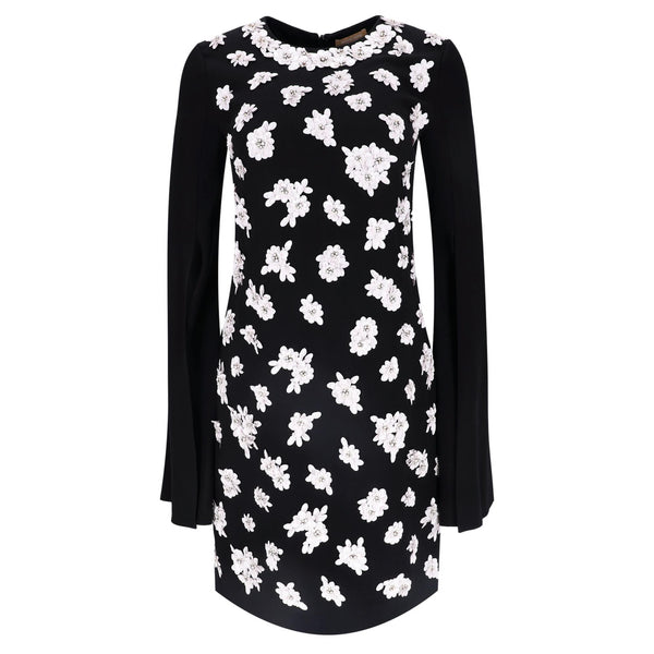 Michael Kors Collection Flower Embellished Dress With Slit Sleeves. Size 4US