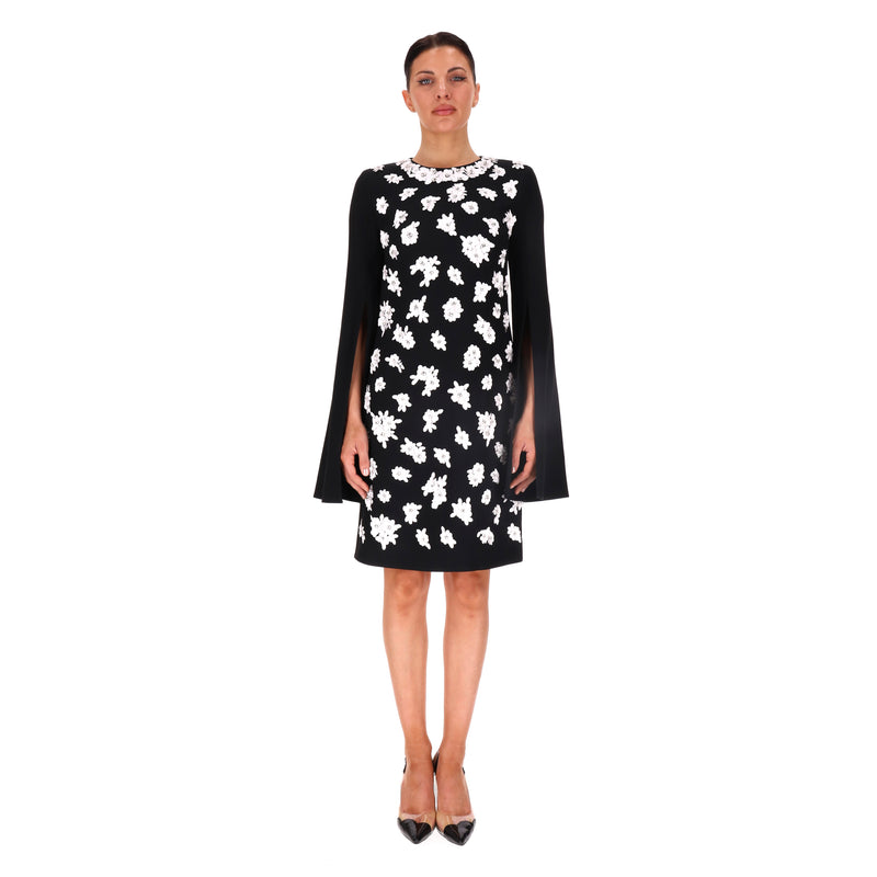 Michael Kors Collection Flower Embellished Dress With Slit Sleeves. Size 4US