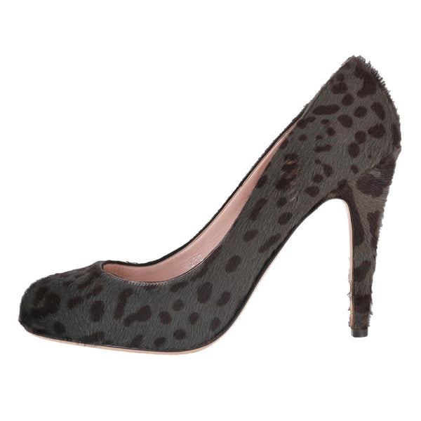 Miu Miu Leopard Print Pony Hair Pumps. Size 41