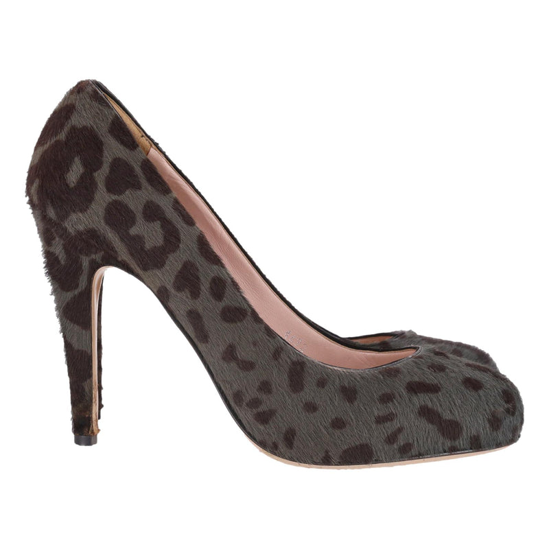Miu Miu Leopard Print Pony Hair Pumps. Size 41
