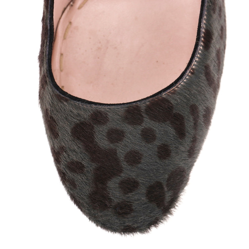 Miu Miu Leopard Print Pony Hair Pumps. Size 41