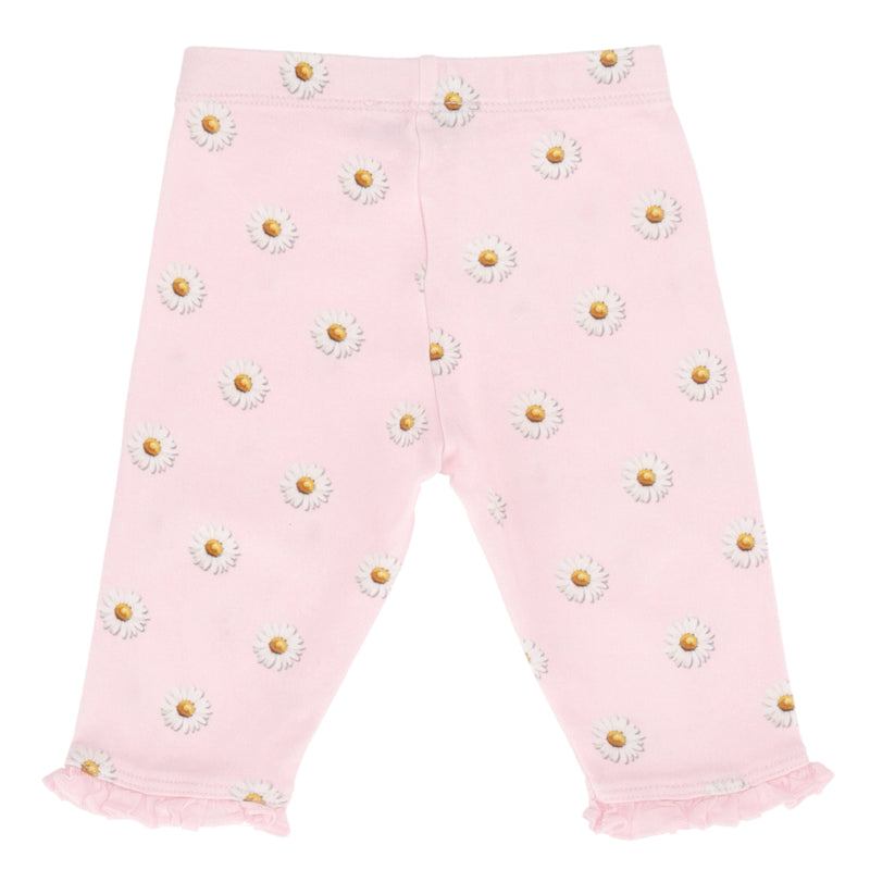 Monnalisa Baby Girl Cotton Daisy Print Leggings. Size 6M
