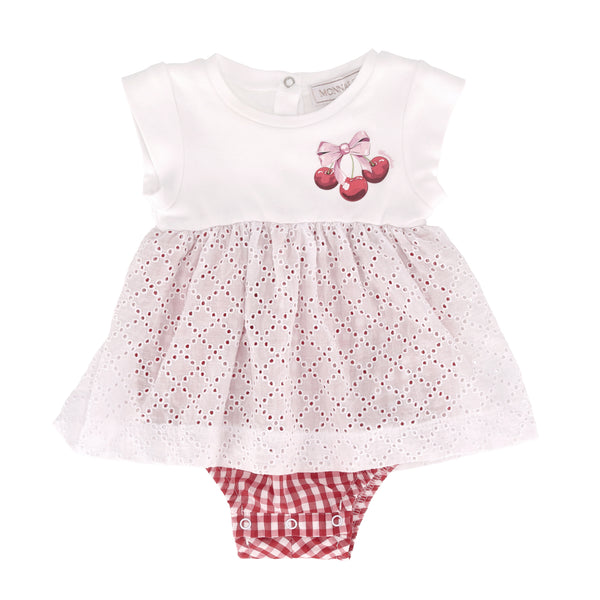 Monnalisa Baby Girl Cotton Romper Dress. Size 3M