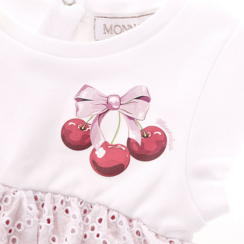 Monnalisa Baby Girl Cotton Romper Dress. Size 3M