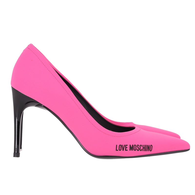 Love Moschino Logo Lycra Heels. Size 39