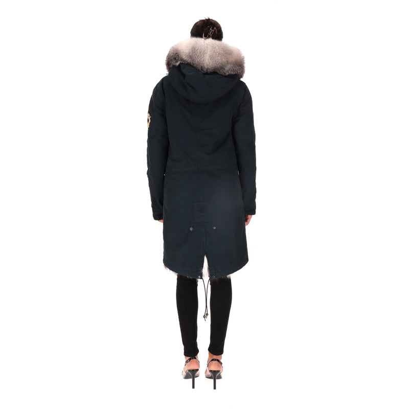 Mr & Mrs Fox Fur Lined Hooded Parka Coat/Jacket. Size XS