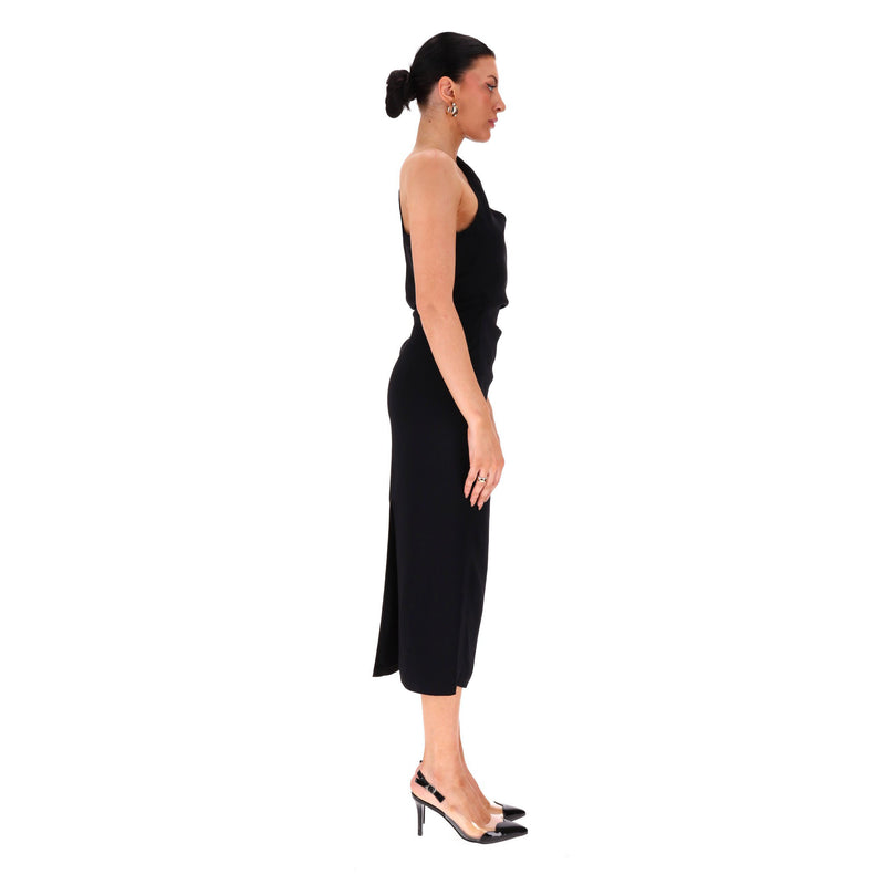 Mugler Asymmetric Cut-Out Neckline Bodycon Dress. Size 40FR