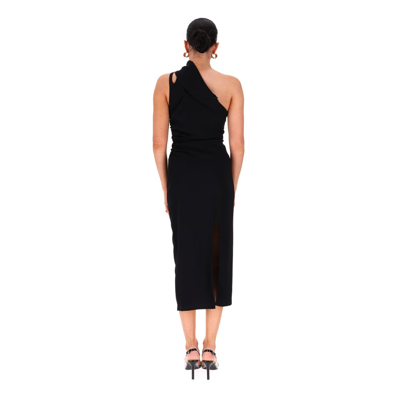 Mugler Asymmetric Cut-Out Neckline Bodycon Dress. Size 40FR