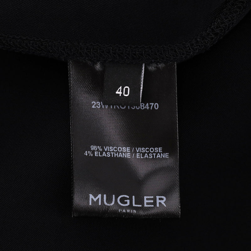 Mugler Asymmetric Cut-Out Neckline Bodycon Dress. Size 40FR