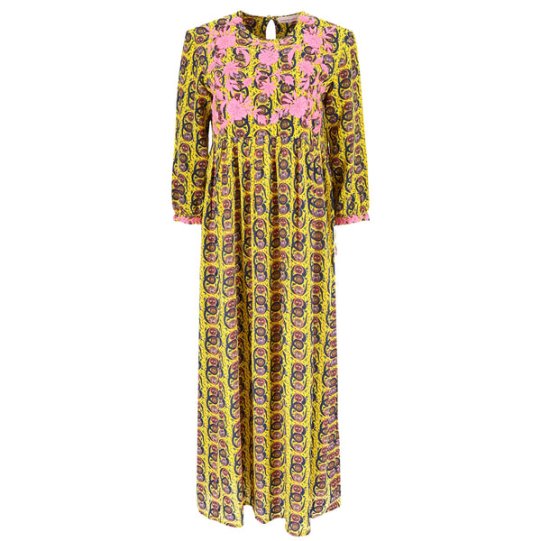 Muzungu Sisters Embroidered Silk Touba Dress. Size L