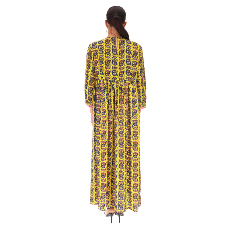 Muzungu Sisters Embroidered Silk Touba Dress. Size L