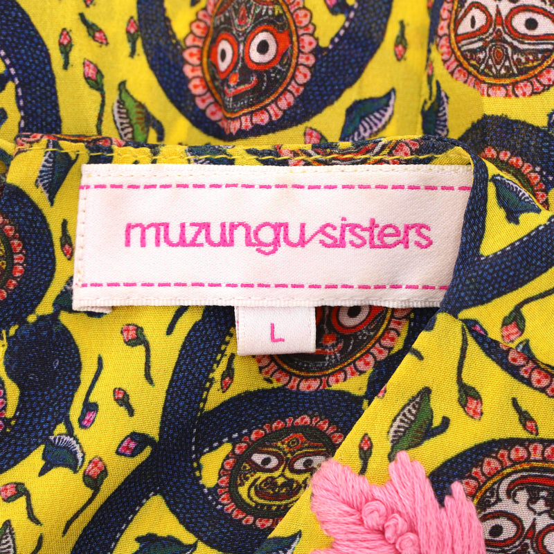 Muzungu Sisters Embroidered Silk Touba Dress. Size L