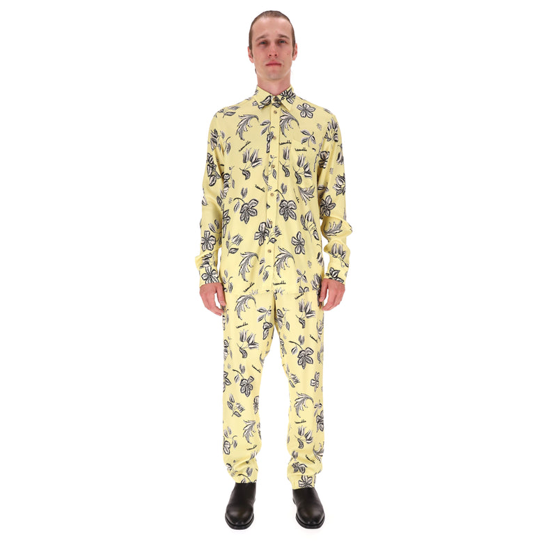 Nanushka Floral-Print Satin Shirt & Trousers Suit/Set. Size S